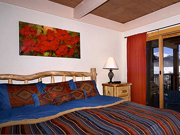master bedroom of Jerry's ski in and out 3 bdrm condo in crested butte